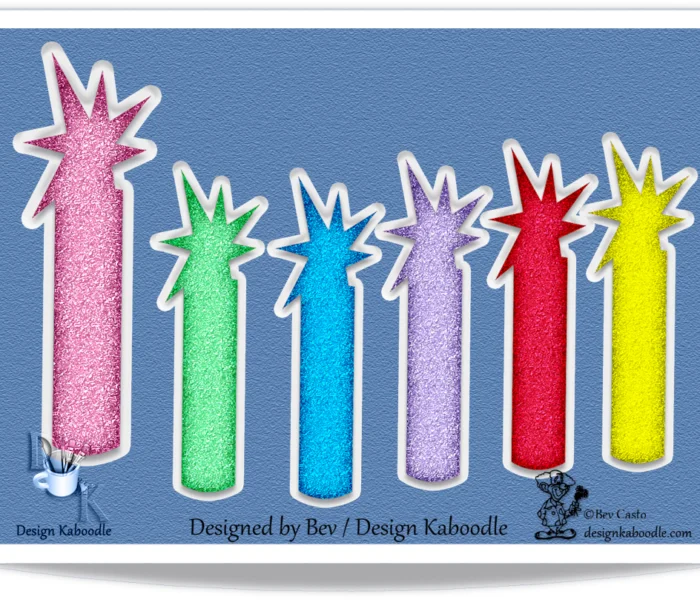 Glitter Fire Cracker Shape Stickers